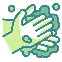 Fototapeta premium washing hand blue line icon