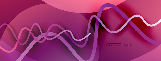 Abstract gradient background with wave line with shadow effect. Geometric composition. 3D shadow effects and fluid gradients