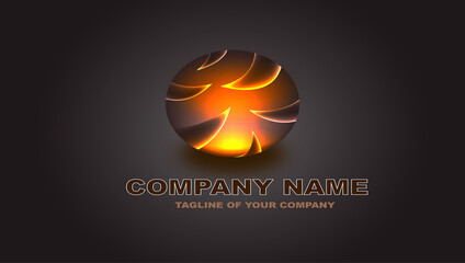 World Globe Vector Logo 3d Illustration