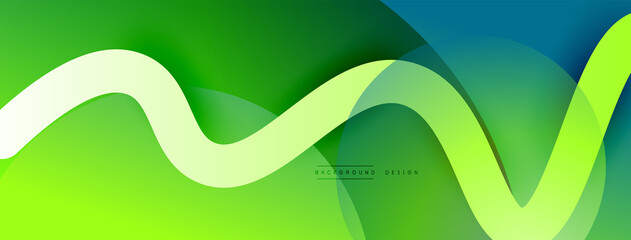 Abstract gradient background with wave line with shadow effect. Geometric composition. 3D shadow effects and fluid gradients