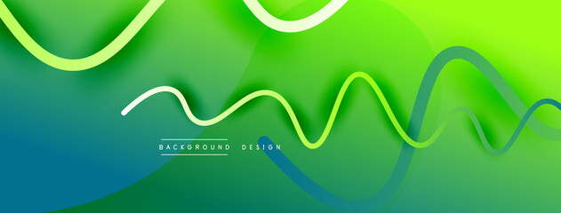 Abstract gradient background with wave line with shadow effect. Geometric composition. 3D shadow effects and fluid gradients
