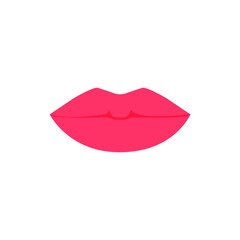 Women's lips. Vector illustration, flat cartoon color design, isolated on white background, eps 10.