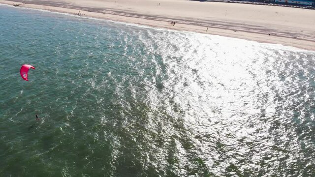 Exhilarating kitesurfing experience at Lowestoft sea England 