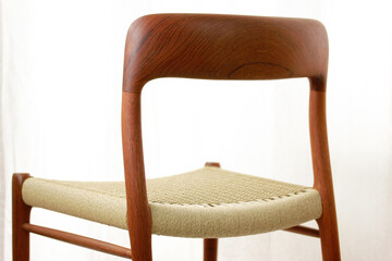 A danish teak CHAIR Danish Design Chairs Mid Century 60s Vintage Dining paper cord seat wood Modern...