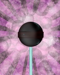 Lollipop candy black on abstract colorful background