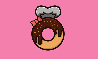 Donuts mascot character logo template
