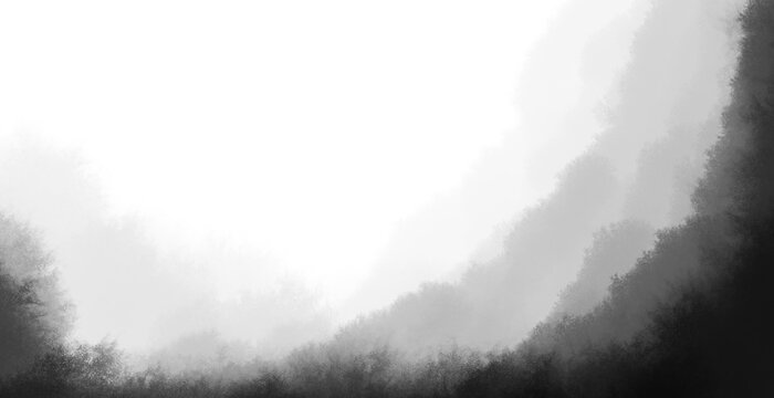 Dark forest black on white background wallpaper template illustration