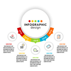 Vector business data visualization. Process chart for presentation. Template design element.