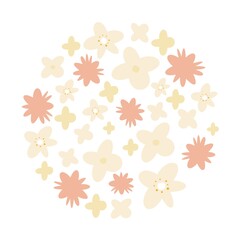 ピンクの小花を丸く集めた可愛い飾り