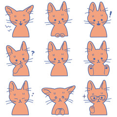 様々な表情の猫　セット