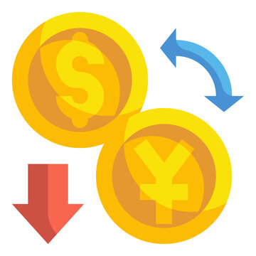 exchange rate flat icon