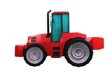 Red machinery tractor