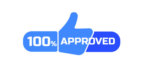 Fototapeta premium 100% approved sign on white background