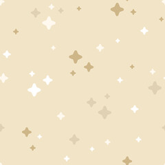 Vector Cute Sparkles in Shades of Warm Beige seamless pattern background. Perfect for fabric, scrapbooking and wallpaper projects.