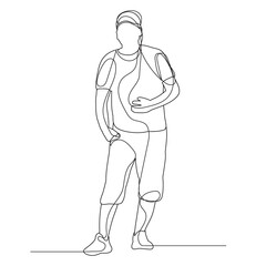 sketch man line drawing, isolated, vector