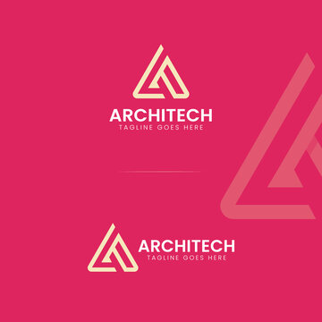 Architech Logo Template, Construction. Corporate, Identity, Company, Brand, Branding, Logotype. Clean, Modern And Elegant Style