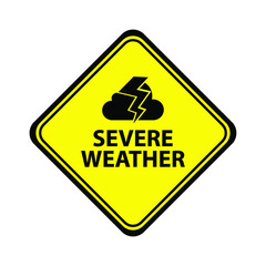 severe weather sign on white background	