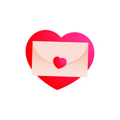 Valentine Sticker. Modern Flat Vector Concept Illustrations. Envelop with Heart Shape Background Icon. Social Media Ads.