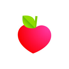 Fototapeta premium Valentine Sticker. Modern Flat Vector Concept Illustrations. Heart Shape Fruit Icon. Social Media Ads.