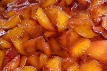 Making jam from ripe juicy sweet peach