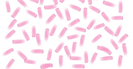 Composition of pink chalk marks repeated randomly on white background