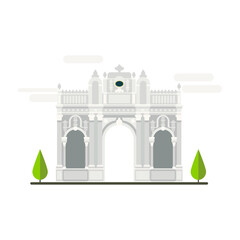 Cartoon symbols of Turkey. Popular tourist architectural object: Gate of Dolmabahçe Palace Museum, Istanbul.