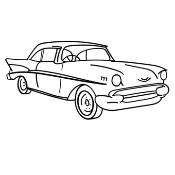 Chevy Classic Car Wireframe Retro Car Chevrolet Ford Pontiac  Vintage Vector Illustration Icon Design