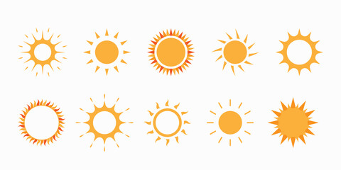 Suns icons collection. set illustration