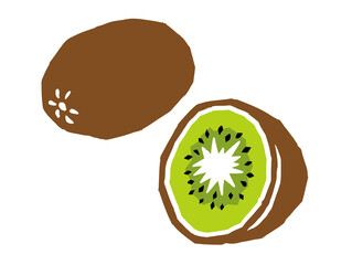 Obraz premium キウイ レトロなかわいいイラスト