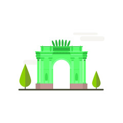 Cartoon symbols of Saint-Petersburg. Popular tourist architectural object: Narva Triumphal Arch, Russia