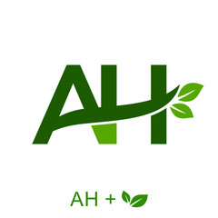 Letter AH with a leaf concept. Very suitable various business purposes also for symbol, logo, company name, brand name, personal name, icon and many more.