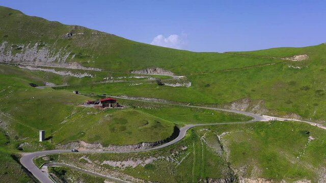 Walk to Monte Terminillo, Rieti Italy.
Aerial view of the Terminillo mountain on a summer day.