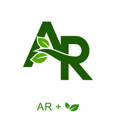 Letter AR with a leaf concept. Very suitable various business purposes also for symbol, logo, company name, brand name, personal name, icon and many more.