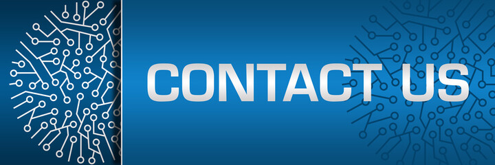 Contact Us Blue Left Circuit Circular Horizontal 