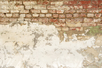 Texture of damaged brick wall