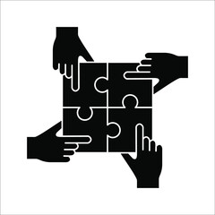 Jigsaw puzzle for business stock, Vector illustration on white background. color editable epa 10.