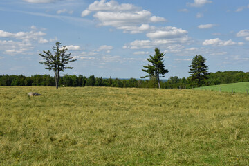 Countryside landscape with farm in Quebec, Canada