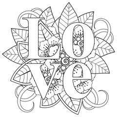 Mehndi flower for henna, mehndi, tattoo, decoration. decorative ornament in ethnic oriental style. doodle ornament. coloring book page.