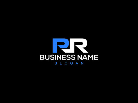 Letter PR Logo, creative pr company logo icon vector for business