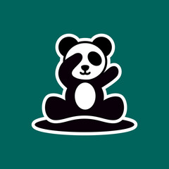 Simple Mascot Logo Design Panda. Abstract, emblem, design, concept, logo, logotype, element