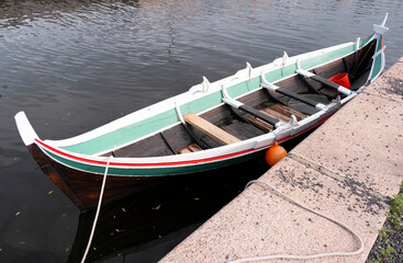wood boat on river