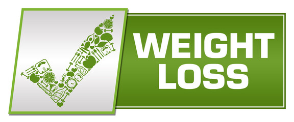 Weight Loss Health Symbols Green Tick Mark Left Box 