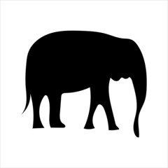 silhouette elephants on white background