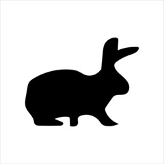 Silhouettes of rabit, vector illustration