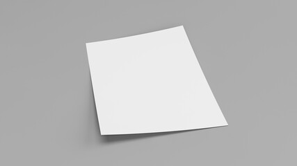 Flyer mockup. Empty page Mockup. Blank paper Mockup. 3D Illustration.