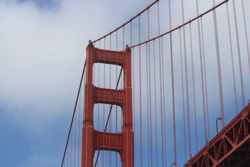 Architecture of the Golden Gate Bridge in San Francisco