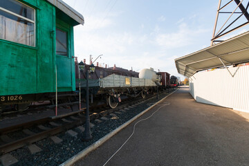 Fototapeta na wymiar train cars are on the rails