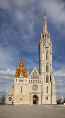 Fototapeta premium Matthias church at Szentharomsag square in Budapest. Hungary