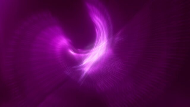 Revolving purple ethereal meditation spinning light pattern as futuristic magic religious gradient background loop. Concept pink animation design backplate as an announcement and live stream backdrop.