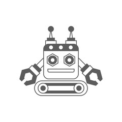 Obraz premium Robots outline vector icon. Thin line black robots icon, flat vector simple element illustration from editable artificial intelligence concept isolated on white background